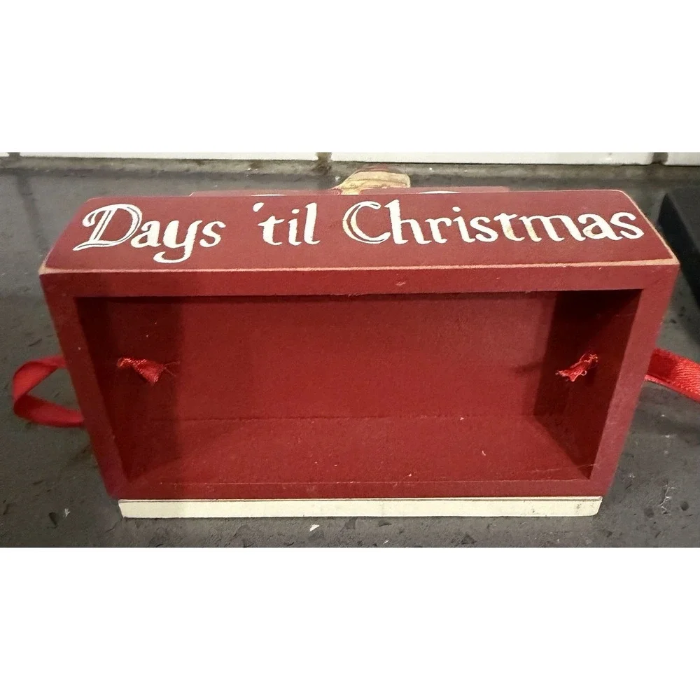 Wooden Wood‎ Countdown to Christmas Advent Calendar Santa Number Blocks